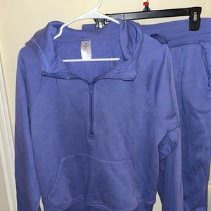 Ribbed Jogger and Half Zip Set